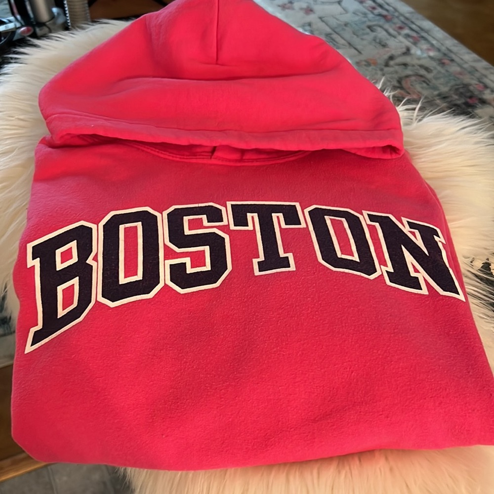 Boston sweatshirt.